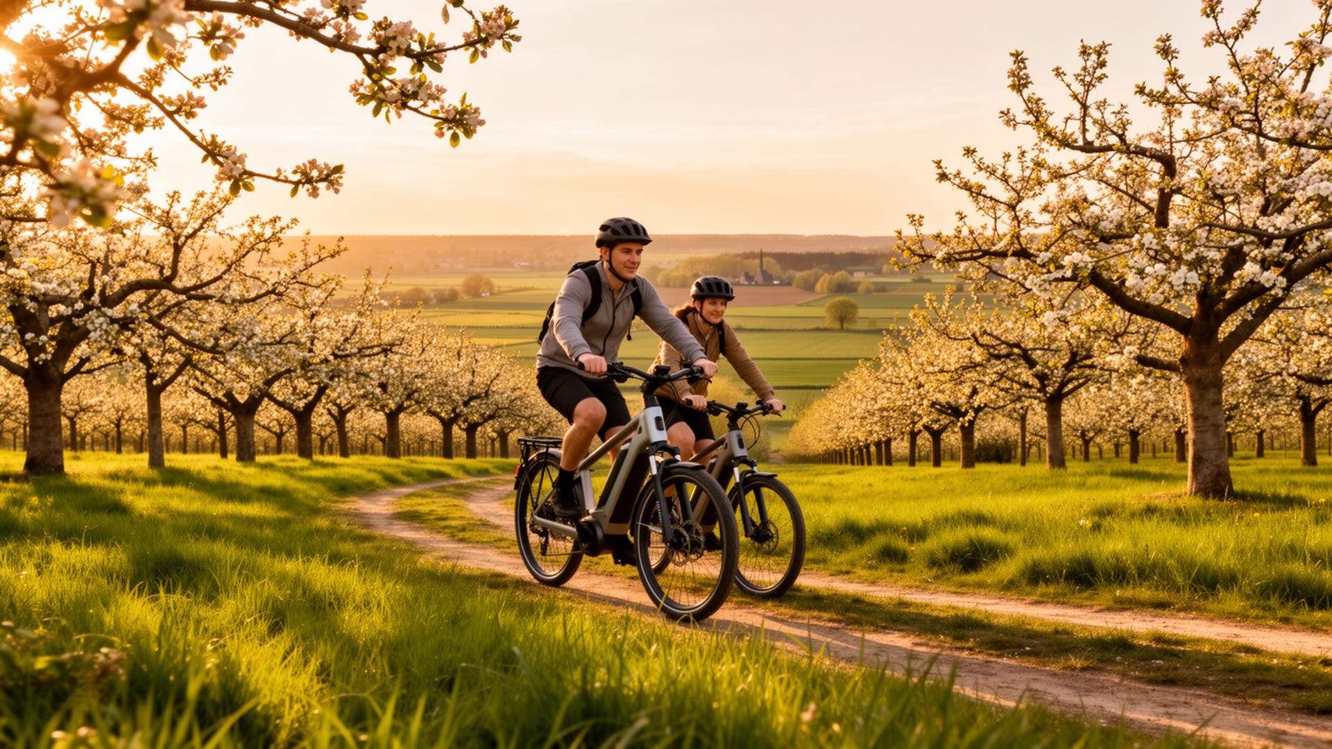 Twee fietsers in het groen van Limburg